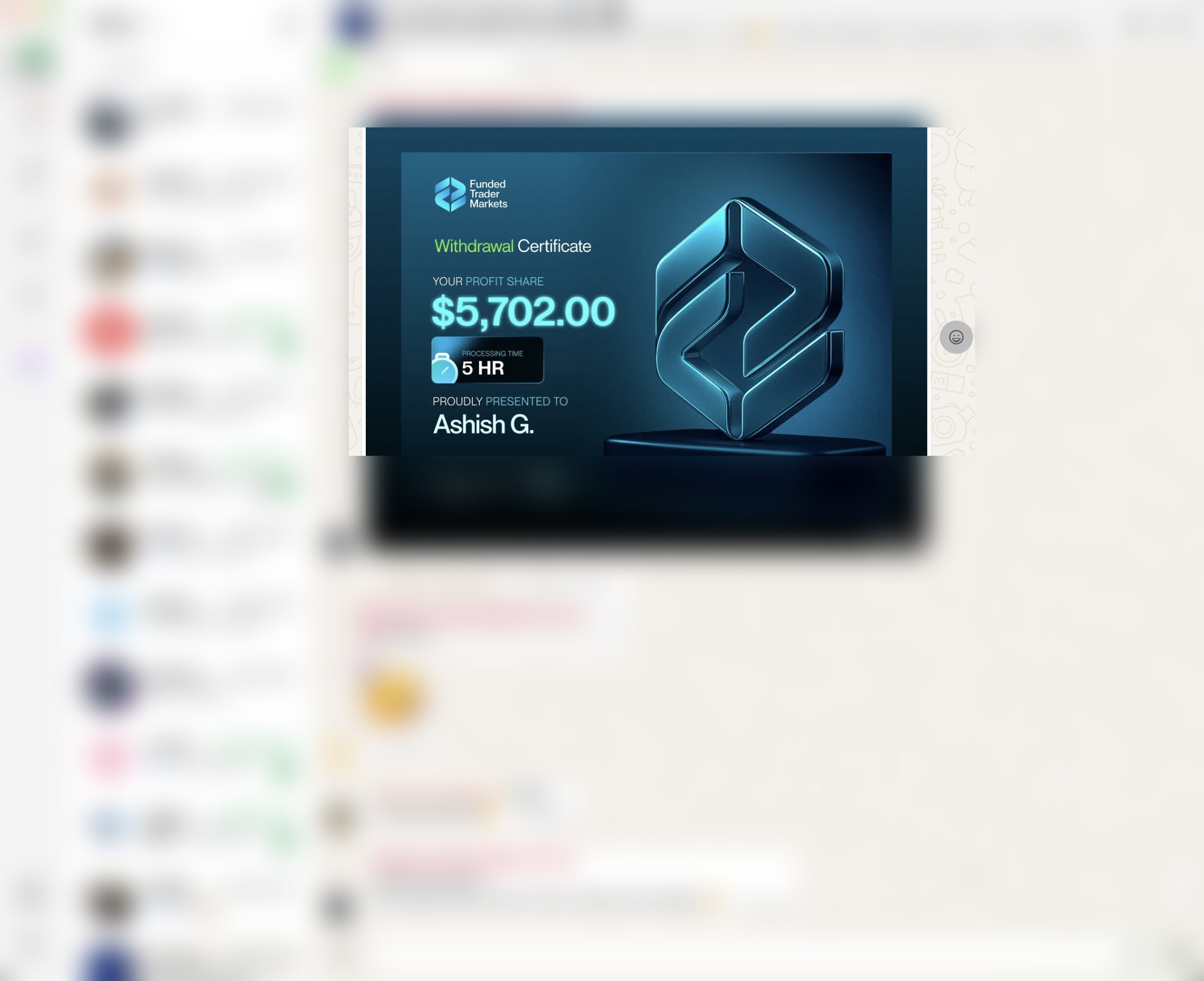 Student funded payout — $5,702